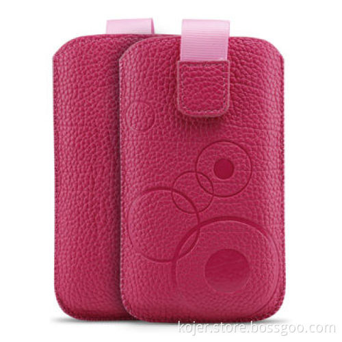 Mobile Phone Cases for iPhone 4/4S, Made of PU Leather Material with Retractable Pull-tab